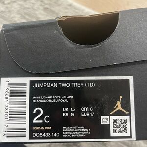 Jordan Jumpman Two Trey Kids Sneakers - White, Royal Blue, Black